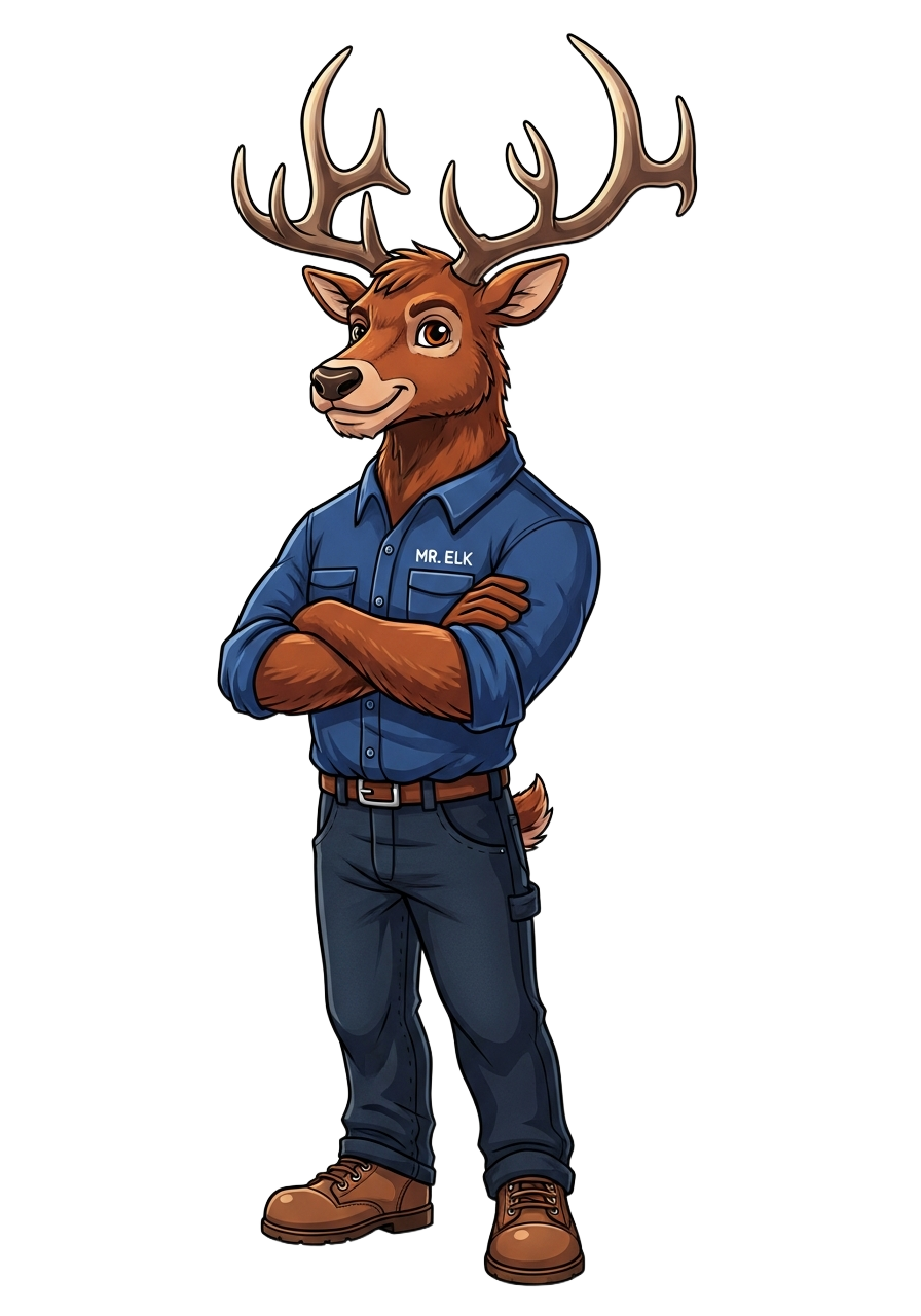 Mr. Elk Exteriors mascot